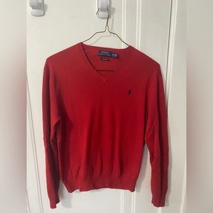 Polo by Ralph Lauren Red V-Neck Sweater